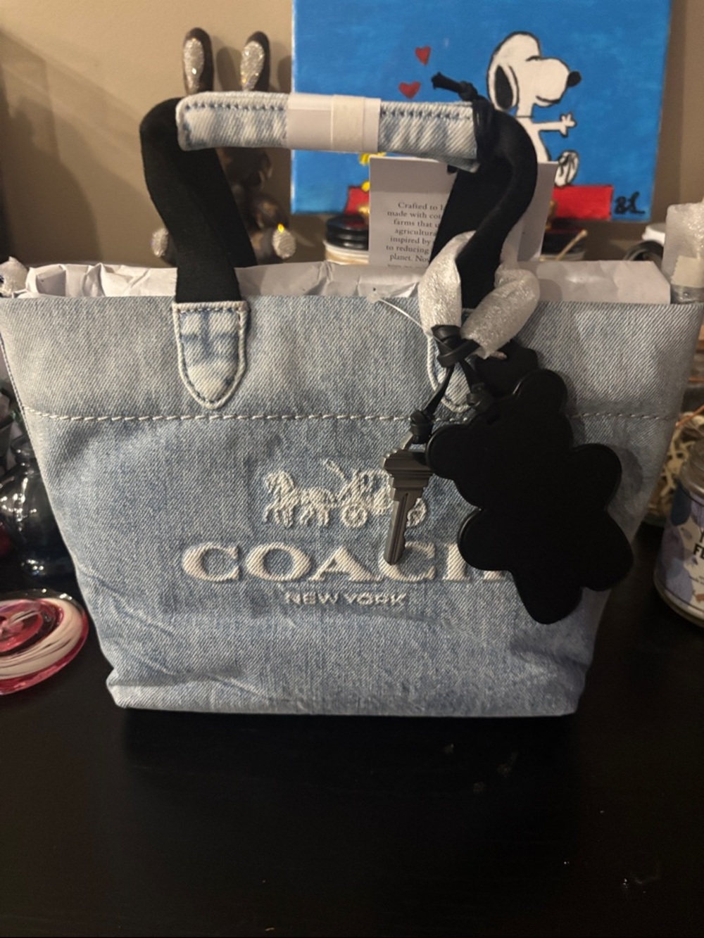 Coach Denim mini tour tote bag. - Picture 4 of 6